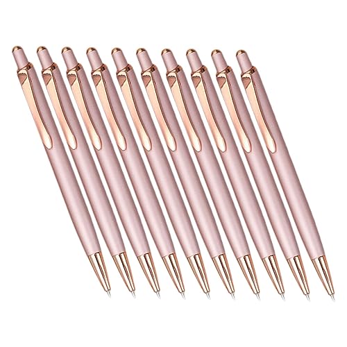Housoutil 10 Stück Elegante Kugelschreiber aus Aluminium Druckkugelschreiber Roségold Robuste und Stilvolle Schreibutensilien für Büro und Studium als für Freunde und Familie von Housoutil