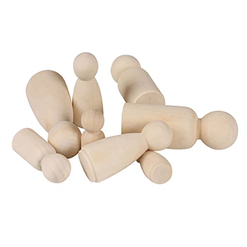 Housoutil 10 Stück Gekritzel Holzmann Holzpuppen Puppenkörper Aus Holz Hölzern Yellow von Housoutil