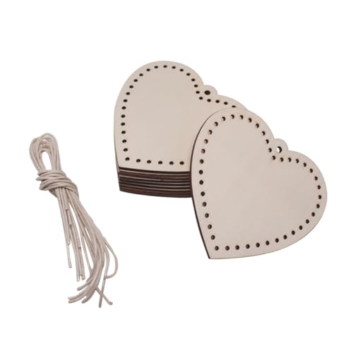 Housoutil 10 Stück Herzförmige Holzscheiben Naturbelassene Holzanhänger mit Löchern für Diy Hochzeit Valentinstag Bastelarbeiten Dekoration und Personalisierte Housoutil 10 Stück Herzförmige Holzscheiben Naturbelassene Holzanhänger mit Löchern für Diy Hochzeit Valentinstag Bastelarbeiten Dekoration und Personalisierte von Housoutil