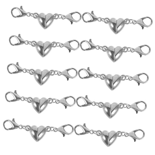 Housoutil 10 Stück Herzförmige Magnetverschlüsse für Schmuck Diy Armband und Halskettenverbindungen Magnetische Schmuckverschlüsse Langlebigem für Projekte und Schmuckherstellung von Housoutil