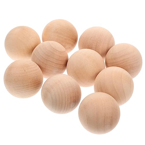 Housoutil 10 Stück Holzkugel Kugeln Aus Hartholz Kinderhandwerk Feste Kugel Bastelball Natürliches Unfertiges Holzhandwerk Kleine Bastelkugeln Aus Holz Diy-zeichnung Khaki von Housoutil