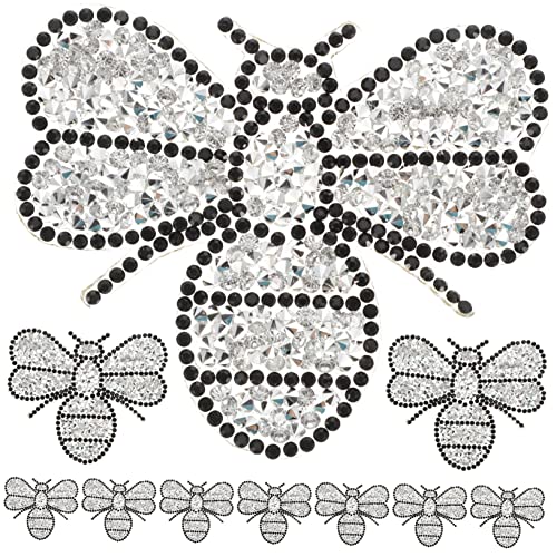 Housoutil 10 Stück Honigbienen-aufkleber Flecken Chenille-patches Gestickte Aufnäher Zarte Kleiderflicken Flicken Für Kleidung Dekorativ Flicken Aufnähen Kleidungsversorgung Silver Harz von Housoutil