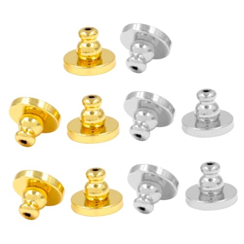 Housoutil 10 Stück Locking Earring Backs aus Gold und Weißgold Beschichtet Langlebige Ohrstecker Verschlüsse für Piercing Ohrlöcher für DIY und Ersatz Kompatibel mit Meisten Ohrsteckern von Housoutil