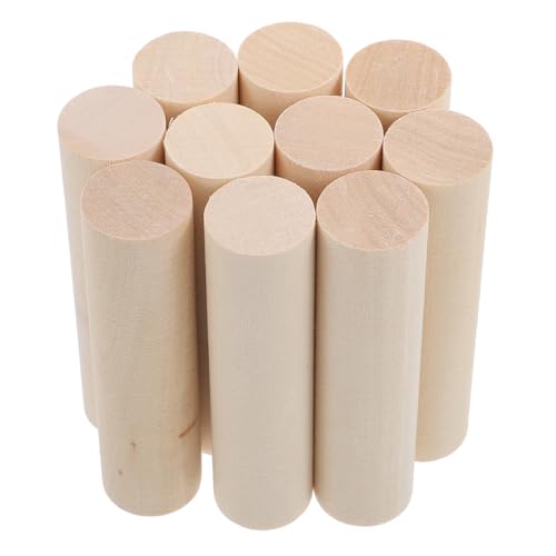 Housoutil 10 Stück Massive Holzblockekleber Runden Für Handwerk Basteln Stange Stöcke Rundstäbe Aus Naturholz Diy Runde Holzstäbchen Holzstäbe Zum Selbermachen Unfertiger Holzstab Linde von Housoutil