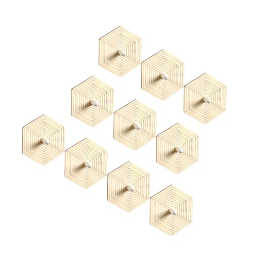Housoutil 10 Stück Oberteile für für kinderspielzeug diamentpaiting Toys zeichnen Spinnen aus Holz Kinderkreisel unfertiges Oberteil Hölzern von Housoutil