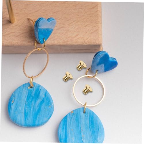 Housoutil 10 Stück Ohrring Verschlüsse aus Kupfer Langlebige Goldfarbene Ohrstecker Stopper für DIY Schmuckherstellung Sicherer Halt Leicht und Vielseitig für Ohrstecker Ersatz Accessoires von Housoutil