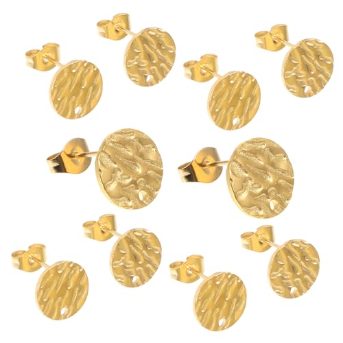 Housoutil 10 Stück Ohrringblätter Ohrsteckerbefunde Herstellung Von Ohrschmuck Schmuckzubehör Rohlinge Für Ohrringbasis Ohrstecker Aus Edelstahl Ohrring -beiträge Rostfreier Stahl Golden von Housoutil