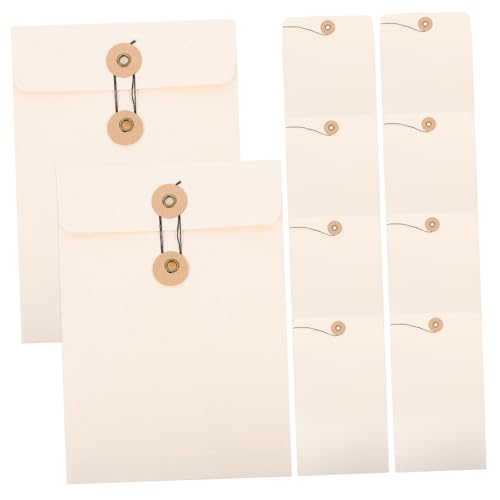 Housoutil 10 Stück Organizer für Papierdokumente Quittungs-Organizer-Tasche Ordner groß Unterlagen Aktenorganisator Dokumententasche dicke Aktentaschen Aktentasche aus Papier Kabel Weiß von Housoutil