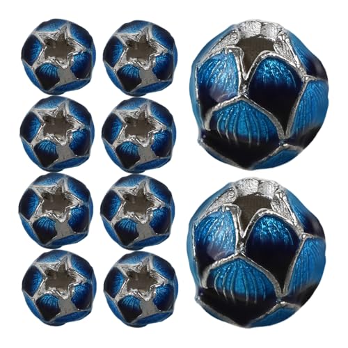Housoutil 10 Stück Perlendekor Schmuck Lotusperlen dekorative Perlen Metallperlen zur Herstellung von Armbändern Perlen Metall Metallperlen lose Spacer Perlen Kupfer Sky-blue von Housoutil