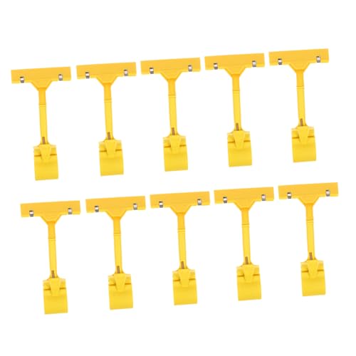 Housoutil 10 Stück Preisschildhalter Stand Für Ausweishalter-clip Party Name Warenschildhalter-clip Schilderclips Zur Anzeige Tischschildhalter Beschriftungsschild-anzeigeclip Gelb Pp von Housoutil