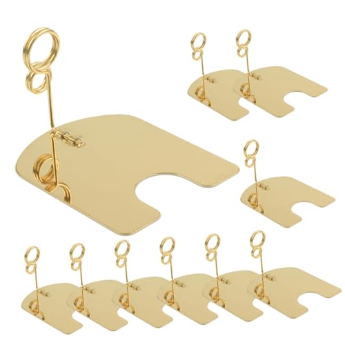 Housoutil 10 Stück Preisschildhalter für Tischplatte Silber groß Inhaber büro dekoration office decoration die bescherung dekoringe Desktop-Notizclips Kartenclips Rostfreier Stahl Golden von Housoutil