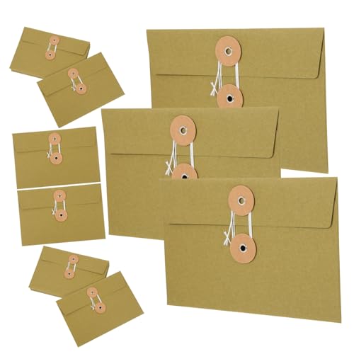 Housoutil 10 Stück Retro -Schnalle -Umschlag Mailer Aufbewahrungstasche Pergament Umschläge für die Schule Antike Umschläge Aktentasche aus Papier Postkarten-Aktentaschen Kraftpapier Grün von Housoutil