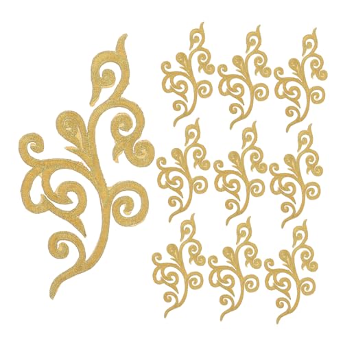 Housoutil 10 Stück Rückenkleber Stickerei Blumen Stickerei Flicken Bestickte Applikationen Goldbesatz Band Applikationen Für Kleidung Metallisches Blumen Spitzenband Aufkleber von Housoutil