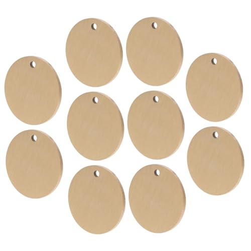 Housoutil 10 Stück Runde Messing Ventilmarken Blanke Metallplättchen mit Loch Vielseitig Gravierbare DIY Nummern Anhänger für Industrie und Haushalt Housoutil 10 Stück Runde Messing Ventilmarken Blanke Metallplättchen mit Loch Vielseitig Gravierbare DIY Nummern Anhänger für Industrie und Haushalt von Housoutil