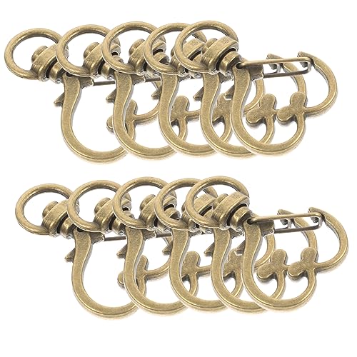 Housoutil 10 Stück Schlüsselanhänger Schlüsselbandhaken Karabiner Zubehör Clip Schwenkbare Haken Stichworte Kette Abnehmbar Schnalle Schlüsselbund Drehverschlüsse Mit Ringen Zinklegierung von Housoutil