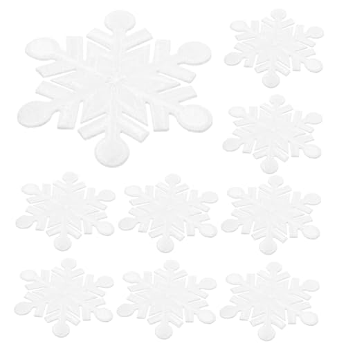 Housoutil 10 Stück Schneetuchaufkleber selber machen Dekorationen Applikationen Party Flocken Motive Flecken aufnäher für jacke aufbügler für jacken Flicken aufbügeln Sport Bügelflicken Weiß von Housoutil
