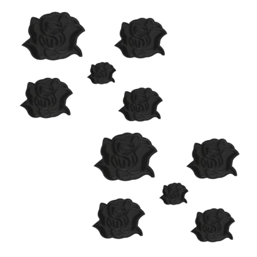 Housoutil 10 Stück Stickereispatch Stoffflecken für Kleidung Flicken für Bekleidung Stickereiflecken Quilten embroidery bastelzeug dekorationen Kleiderflicken Blumenapplikation Twill-Stoff von Housoutil