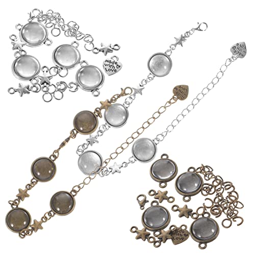 Housoutil 10 Stück Tablett-Armband runden Leerzeichen Silber Herstellung für Blanker Armreif DIY Schmuck Werkzeug Wärmeübertragungsarmband DIY Armband DIY zubehör Legierung von Housoutil