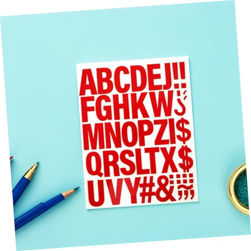 Housoutil 10 Stück Teiliges Bügelbuchstaben Aufbügelbare Buchstaben Patches für Kleidung DIY Textil Deko Tragbare Transfers Shirts Taschen Hüte in Gelb Weiß Blau Rot Schwarz von Housoutil