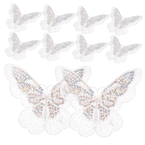 Housoutil 10 Stück Teiliges Dekorative Schmetterlings Patches Organza für Diy Kleidung und Haarschmuck Vielseitige Aufnäher zur Verschönerung von Kissen Pullovern und Taschen von Housoutil
