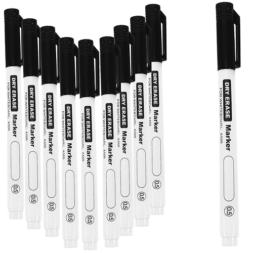 Housoutil 10 Stück Teiliges Dünner Whiteboard Marker Schwarze Filzstifte für Schule und Büro Trockene Radiermarker für Kreative Projekte und Notizen von Housoutil