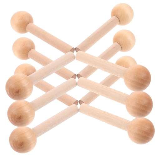 Housoutil 10 Stück Teiliges Holzstäbe mit Kugelkopf für Lochwand für DIY Projekte Holzarbeiten und Bastelarbeiten Robustem Material mit Glatter Oberfläche von Housoutil