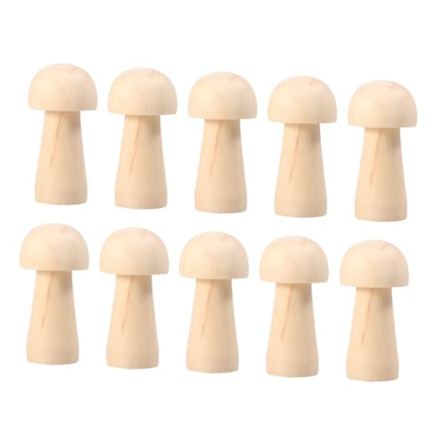 Housoutil 10 Stück Teiliges Kleine Holzpilzfiguren aus Naturbelassenem Holz zum Bemalen und Basteln Kindgerechte DIY puppen mit Glatter Oberfläche Kreative Holzpilz deko für Housoutil 10 Stück Teiliges Kleine Holzpilzfiguren aus Naturbelassenem Holz zum Bemalen und Basteln Kindgerechte DIY puppen mit Glatter Oberfläche Kreative Holzpilz deko für von Housoutil