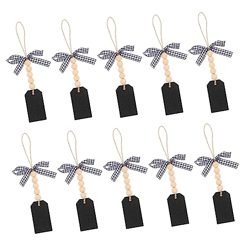 Housoutil 10 Stück Teiliges Mini Holz Kreidetafeln mit Schnur Hängende Holzperlen Beschriftungsetiketten für Hochzeit Party und Dekoration im Garten oder Zuhause von Housoutil
