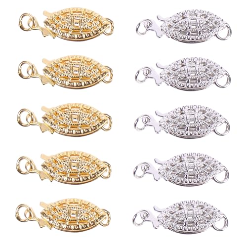 Housoutil 10 Stück Teiliges Schmuckverschluss Haken für Halsketten und Armbänder Leichter DIY Verschluss Kompakt Stilvoll für Schmuckherstellung und Reparatur Weiß Gold von Housoutil