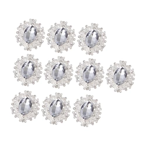 Housoutil 10 Stück Teiliges Set DIY Strass Broschen Legierung Schmuckornamente für Kleidung und Accessoires für Hochzeiten und Partys von Housoutil