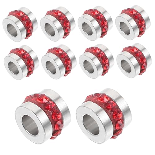 Housoutil 10 Stück Teiliges Spacer Perlen mit Strass Rote Edelstahl für Schmuckherstellung Langlebige Abstandshalter für DIY Halsketten Armbänder Vielseitig Einsetzbar Housoutil 10 Stück Teiliges Spacer Perlen mit Strass Rote Edelstahl für Schmuckherstellung Langlebige Abstandshalter für DIY Halsketten Armbänder Vielseitig Einsetzbar von Housoutil