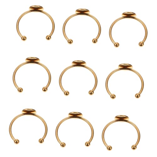 Housoutil 10 Stück Teiliges Verstellbare Edelstahl Ringrohlinge DIY Schmuckzubehör Basis für Cabochons Perlen Schmucksteine Basteln Ringherstellung von Housoutil