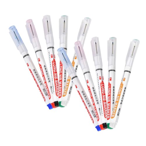 Housoutil 10 Stück Textmarker Markierstifte mit tiefem Loch tiefe Lochmarker Kurvenstift Spitzenmarker Herstellung von Metallbearbeitungswerkzeugen Kurvenlinienstifte Baumarkierung Plastik von Housoutil