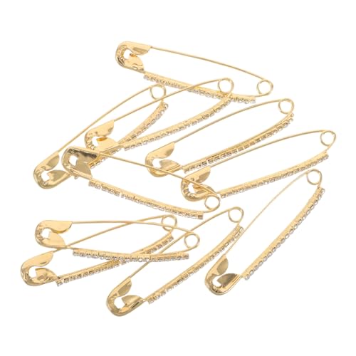 Housoutil 10 Stück U Förmige Strass Sicherheitsnadeln Vielseitige Broschen und Kleidungsaccessoires für Damen Robuste Metallklammern zum Fixieren von Pullovern Cardigans Kleidern und Schals von Housoutil