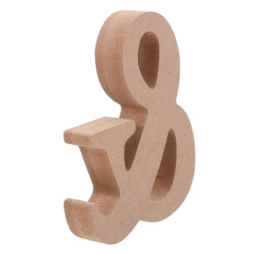 Housoutil 10 Stück buchstabenverzierungen aus holz rustikal geformt Leerzeichen Dekoration unvollendet Holzschilder Blanko-Ornamente aus Holz Hochzeit Holzdekor Symbole Heimschild MDF Khaki von Housoutil