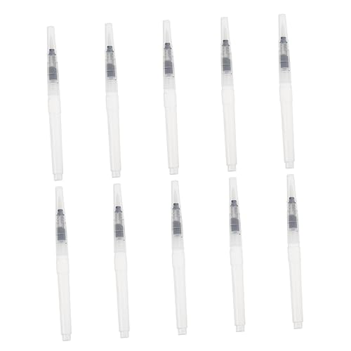 Housoutil 10 Stück wasserlösliche Buntstifte Aquarellpinsel Wasserpinsel weiße Gouachefarbe Bögen Aquarellpapier Gouache-Farbstift Wasserstift Pinselwascher Brunnen Wasserfarben-Pinselstifte von Housoutil