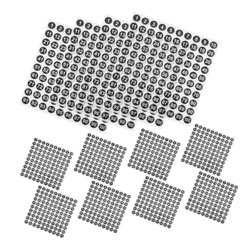 Housoutil 100 Blatt Wasserdichte digitale An Zahlen Aufklebernummern Mehrzweck-Nummernaufkleber Etikettenaufkleber Kupferplattenaufkleber Schwarz von Housoutil