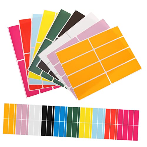 Housoutil 100 Blatt farbige Klebeetiketten, blanko, selbstklebend, Namensschild-Aufkleber für Büroorganisation, einfach zu verwenden, keine Rückstände, praktische Aufbewahrung, zufällige Farbe von Housoutil