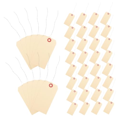 Housoutil 100 Stck Manila Versandtags mit Draht Beschreibbare Preisschilder Stabile und Praktische Etiketten für Versand und Verpackung von Housoutil