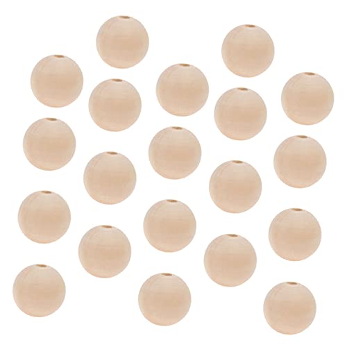 Housoutil 100 Stck. Unlackierte Holzperlen Runde Naturfarbene Abstandshalter Holzperlen für DIY Bastelarbeiten Schmuckherstellung Handgefertigte Holzkugeln zum Auffädeln und Gestalten von Housoutil