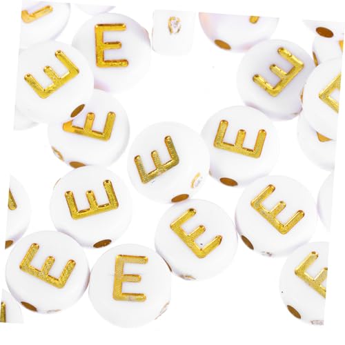 Housoutil 100 Stück Acryl Buchstabenperlen E Rund Weiß mit Gold Alphabet für Schmuckherstellung Armbänder Halsketten DIY Bastelperlen für Kreative Accessoires Housoutil 100 Stück Acryl Buchstabenperlen E Rund Weiß mit Gold Alphabet für Schmuckherstellung Armbänder Halsketten DIY Bastelperlen für Kreative Accessoires von Housoutil