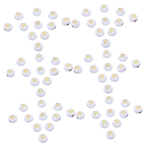 Housoutil 100 Stück Acryl Buchstabenperlen Weiß Gold Flach Rund Alphabet Spacer Beads für Freundschaftsarmbänder Schmuckherstellung DIY Kreative Namensarmbänder Housoutil 100 Stück Acryl Buchstabenperlen Weiß Gold Flach Rund Alphabet Spacer Beads für Freundschaftsarmbänder Schmuckherstellung DIY Kreative Namensarmbänder von Housoutil