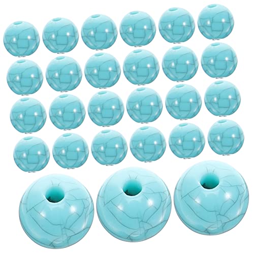 Housoutil 100 Stück Blaue Türkis Perlen Acryl Schmuck Bastelperlen für DIY Armbänder und Dekoration Langlebig und Leicht für Kreative Projekte von Housoutil