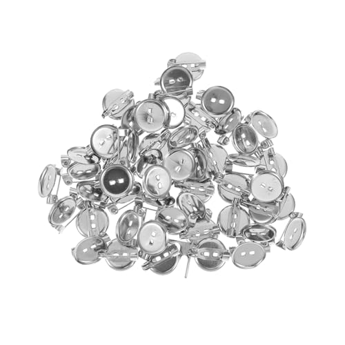 Housoutil 100 Stück Broschenbasen Diy Zubehör für Schmuckherstellung Silber Leere Trays für Designs für Hochzeiten Partys und Tägliche Nutzung von Housoutil