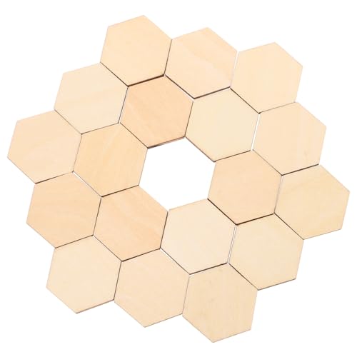 Housoutil 100 Stück Buchenholz Sechseckige Holzornamente Diy Bastelmaterial für Hochzeit Geburtstag Weihnachten Glatte Oberfläche Premium Holz für Kreative Dekorationen von Housoutil