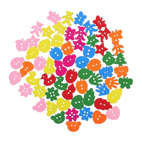 Housoutil 100 Stück Bunte Holzknöpfe mit Löchern Multifunktionale Bastelknöpfe zum Annähen Kleine Leichte Knöpfe für DIY Kleidung Hemden Mäntel und Handwerksprojekte von Housoutil