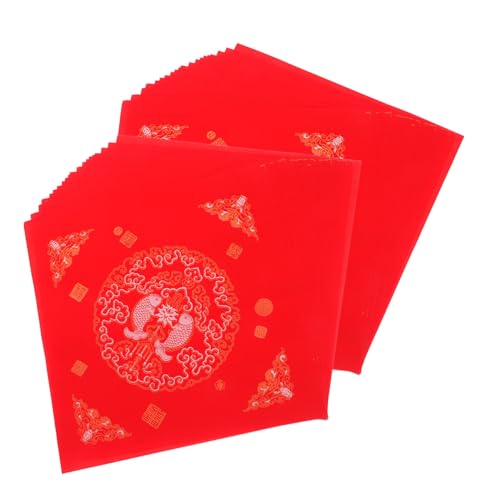 Housoutil 100 Stück Chinesische Neujahrsdekorationen Couplets Fu Zeichen Wandaufkleber Chinesische Hängende Couplet Dekoration Kalligraphie Übungspapier Sumi Papier von Housoutil