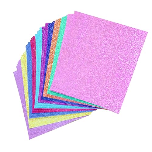 Housoutil 100 Stück DIY Bastelpapier Glänzendes Faltpapier Perleffekt Buntes Origami Papier Zufällige Farben für Kreative Projekte Zufällige Farbe Zufällige Farbe von Housoutil