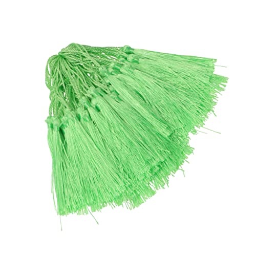 Housoutil 100 Stück DIY zubehör Basteln Lesezeichen Bastelzubehör Herstellung Quasten wohnraumdeko totebags geschenksackerl geschenktüten geschenktaschen Handy-Anhänger Fan-Anhänger Green von Housoutil