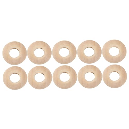 Housoutil 100 Stück Diy Holzperlen Naturfarbe Runde Glatte Perlen für Schmuckherstellung und Bastelprojekte für Armbänder und Dekorationen von Housoutil